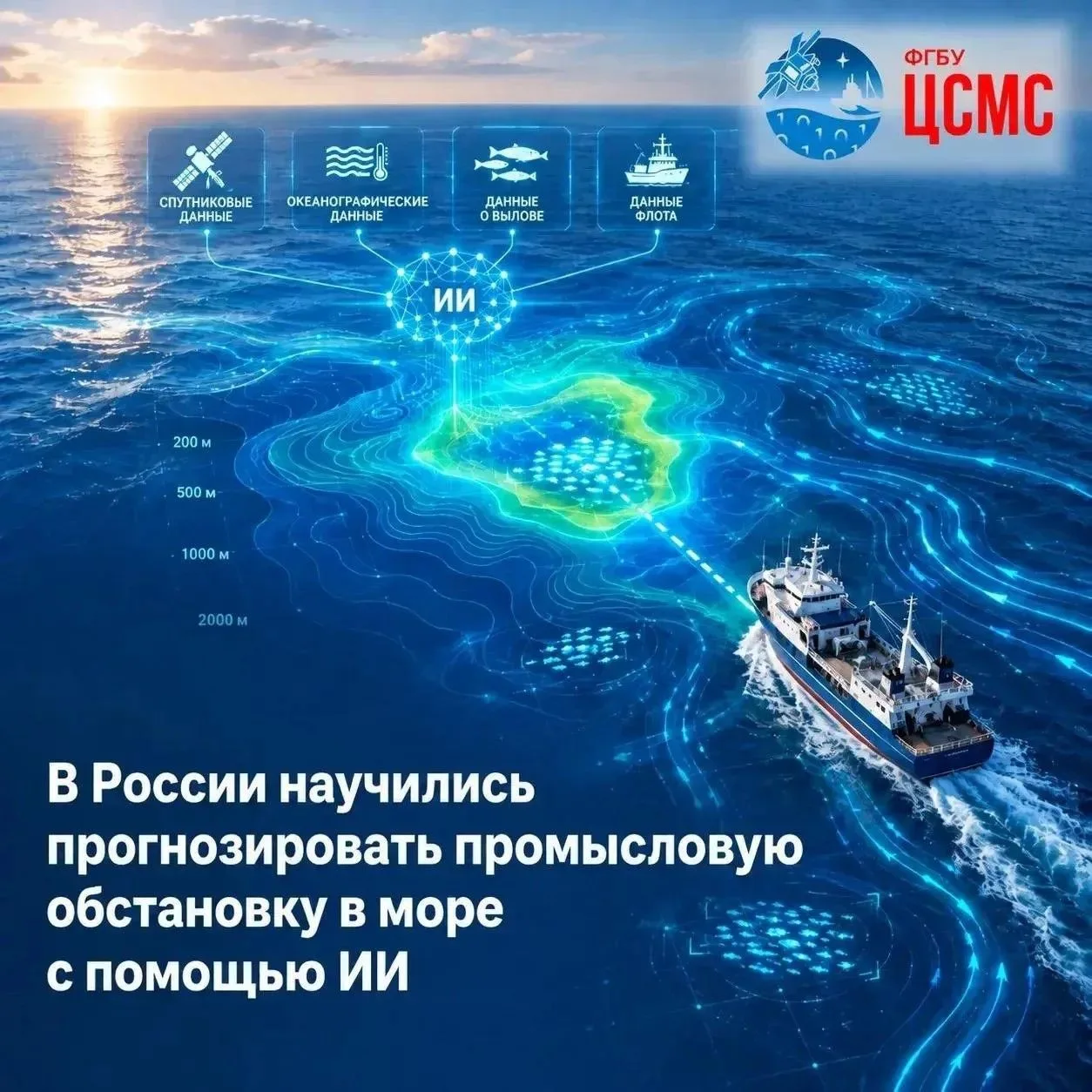 ЦСМС Росрыболовства представил новый цифровой сервис, который определяет скопления рыбы