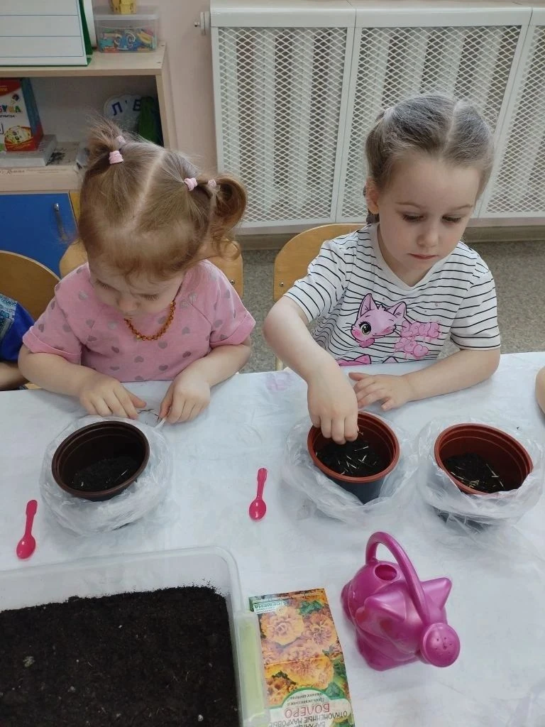 Во второй младшей группе "Барбарики" прошло увлекательное занятие "Посадка семян цветов...