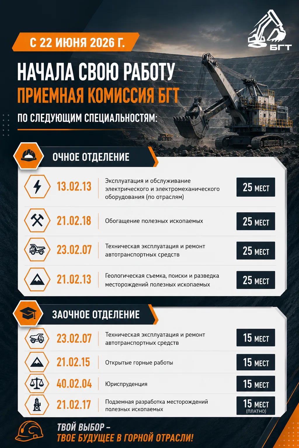 В БГТ стартовала приемная комиссия!