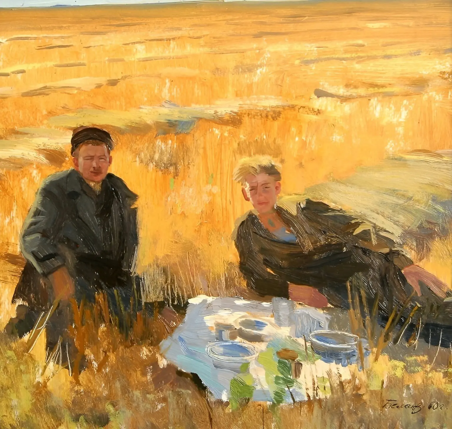 Обед комбайнёров 1960 г.