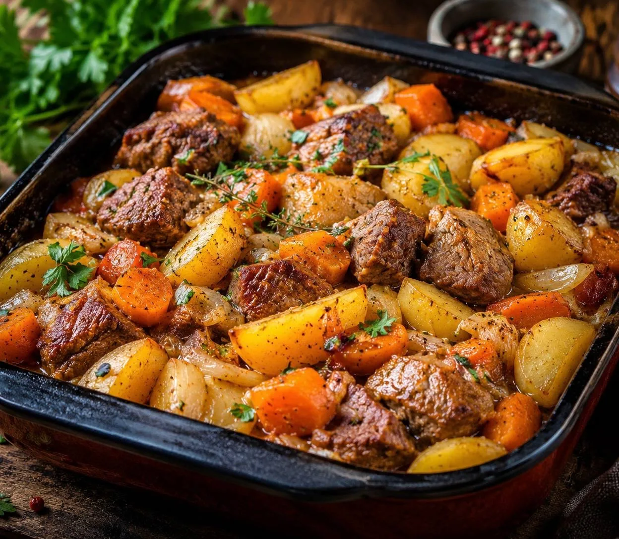 Домашнее жаркое в духовке.

Ароматное, сытное и очень вкусное блюдо для всей семьи.

Ингредиенты:
Св