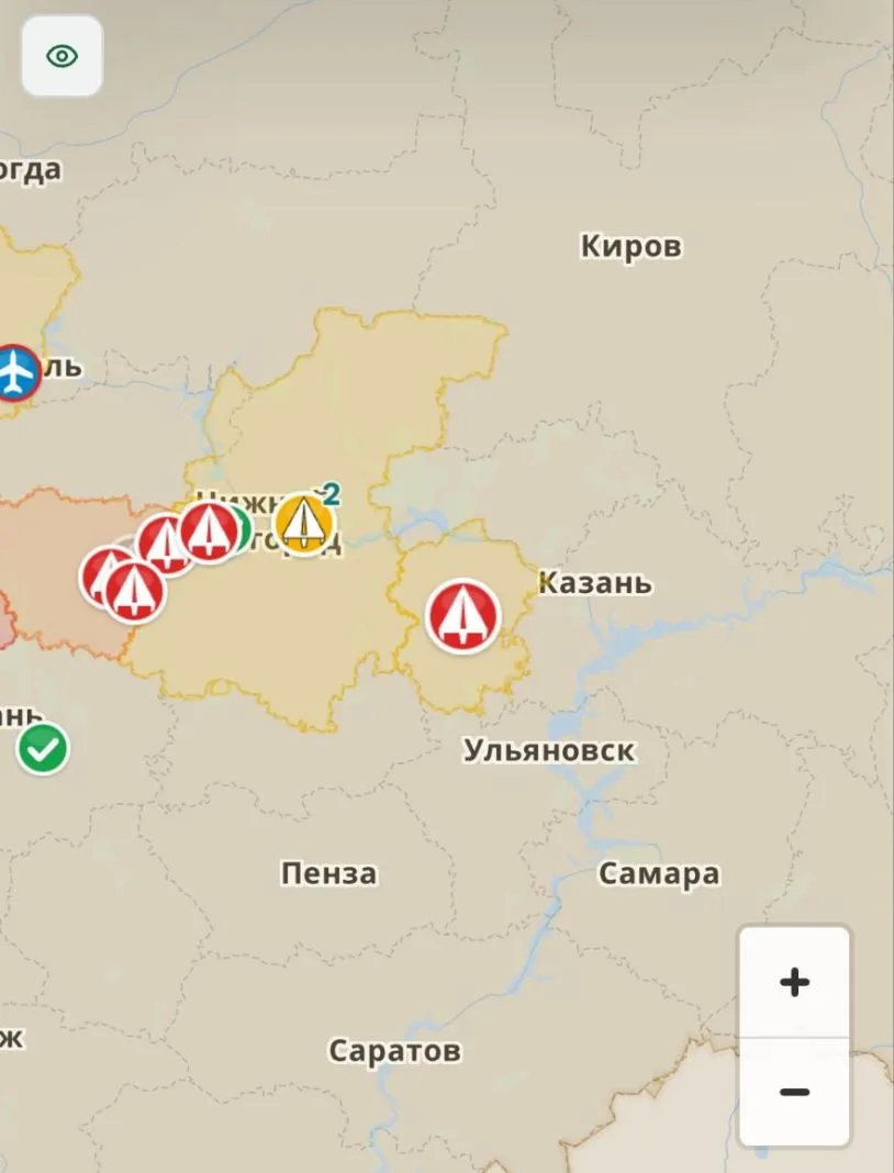 Вот так выглядит карта и уже в соседней республике опасность по БПЛА
