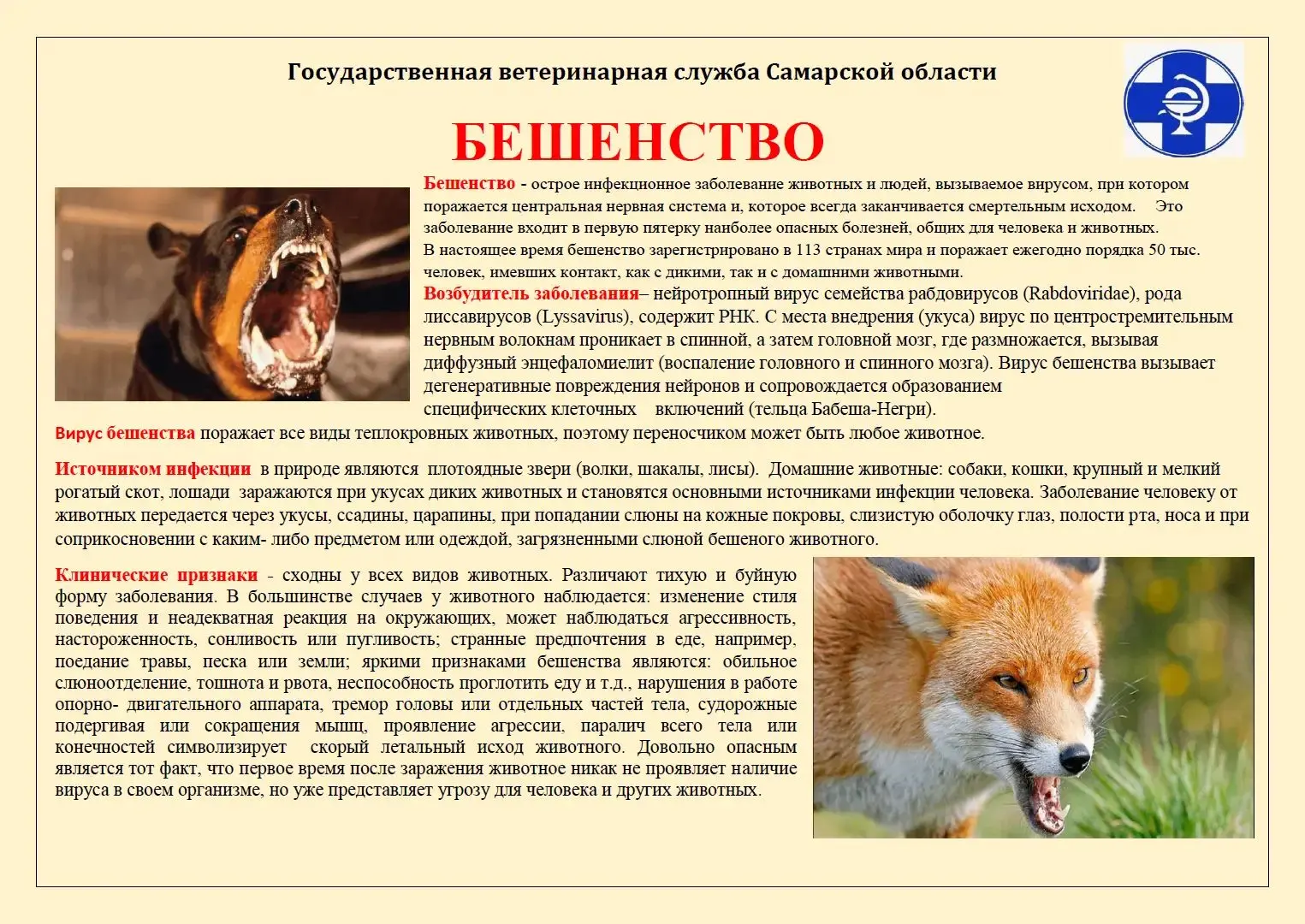 Информирует Государственная ветеринарная служба Самарской области!