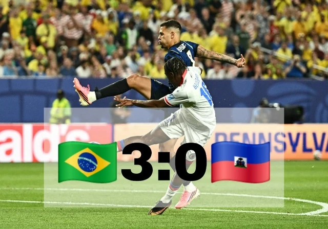 Сборная Бразилии 🇧🇷 обыграла сборную Гаити 🇭🇹 со счётом 3-0 в матче чемпионата Мира.

Дуглас Сан