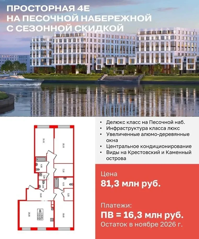 Новости по люксовому проекту  на Петроградской стороне!

— Акция «Сезонная» - скидки увеличены до 40