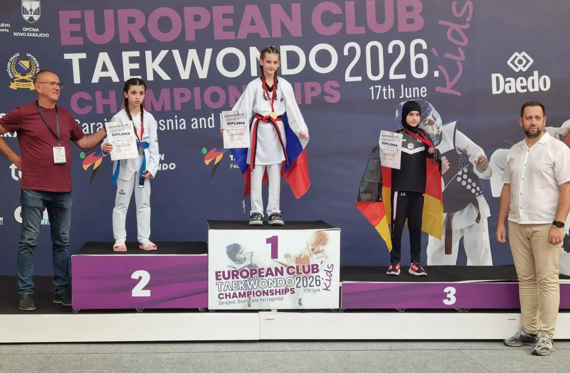 17 июня в г.Сараево, Босния и Герцоговина, прошел чемпионат Европы по тхэквондо. 
Учащаяся МБОУ гимн