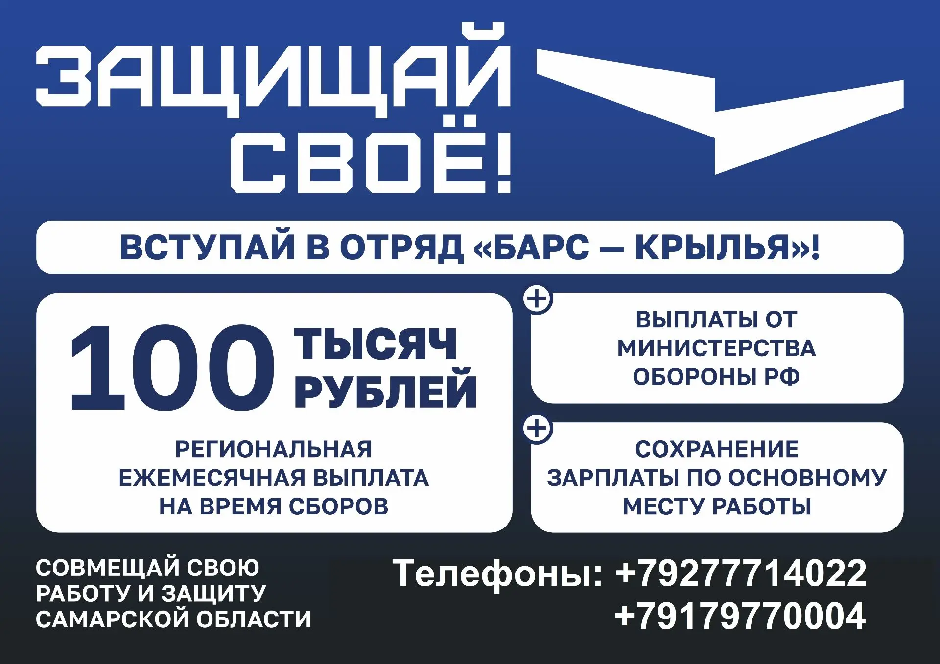 В Самарской области продолжается формирование отряда «БАРС-Крылья». Его главная задача ...