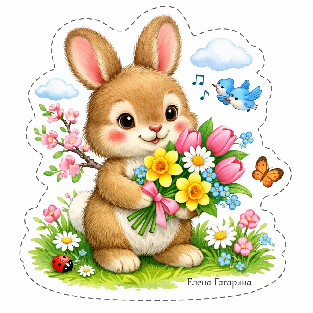 🌸 Весенняя коллекция для оформления 🌸  Нежные, яркие и добрые иллюстрации в стиле детских книг — для