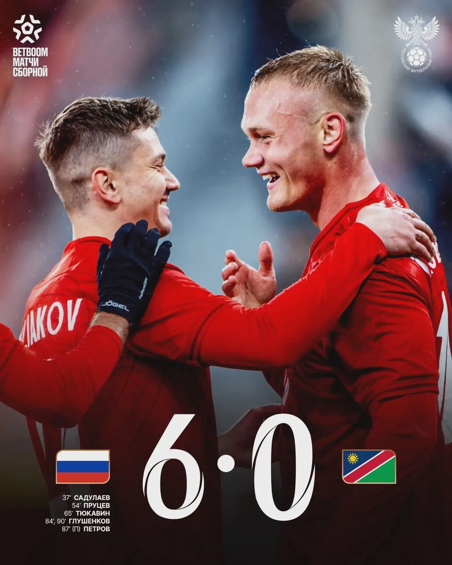 ⚽️ Сборная России крупно обыграла Намибию