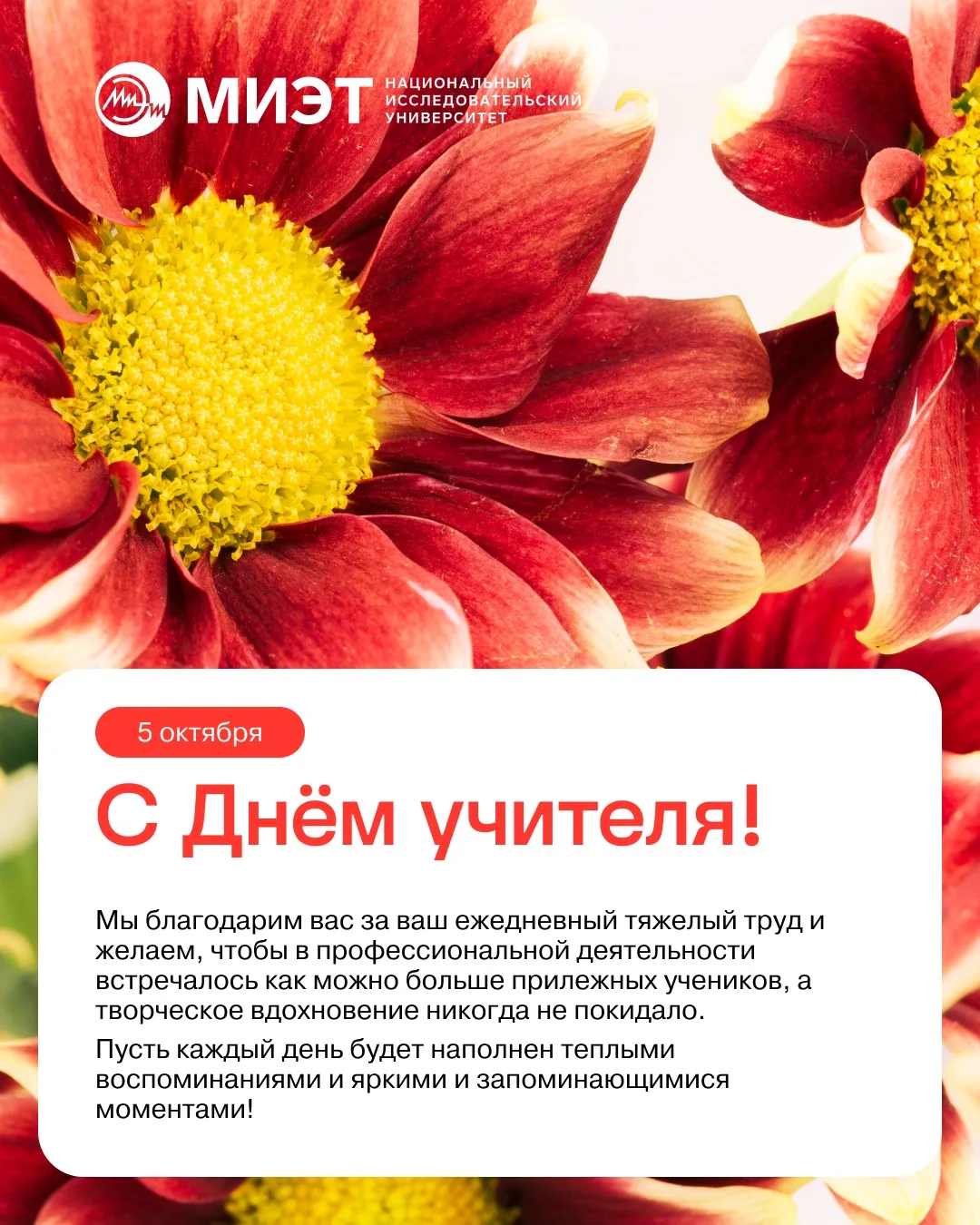 👩‍🏫 Поздравляем педагогов с Днём учителя!