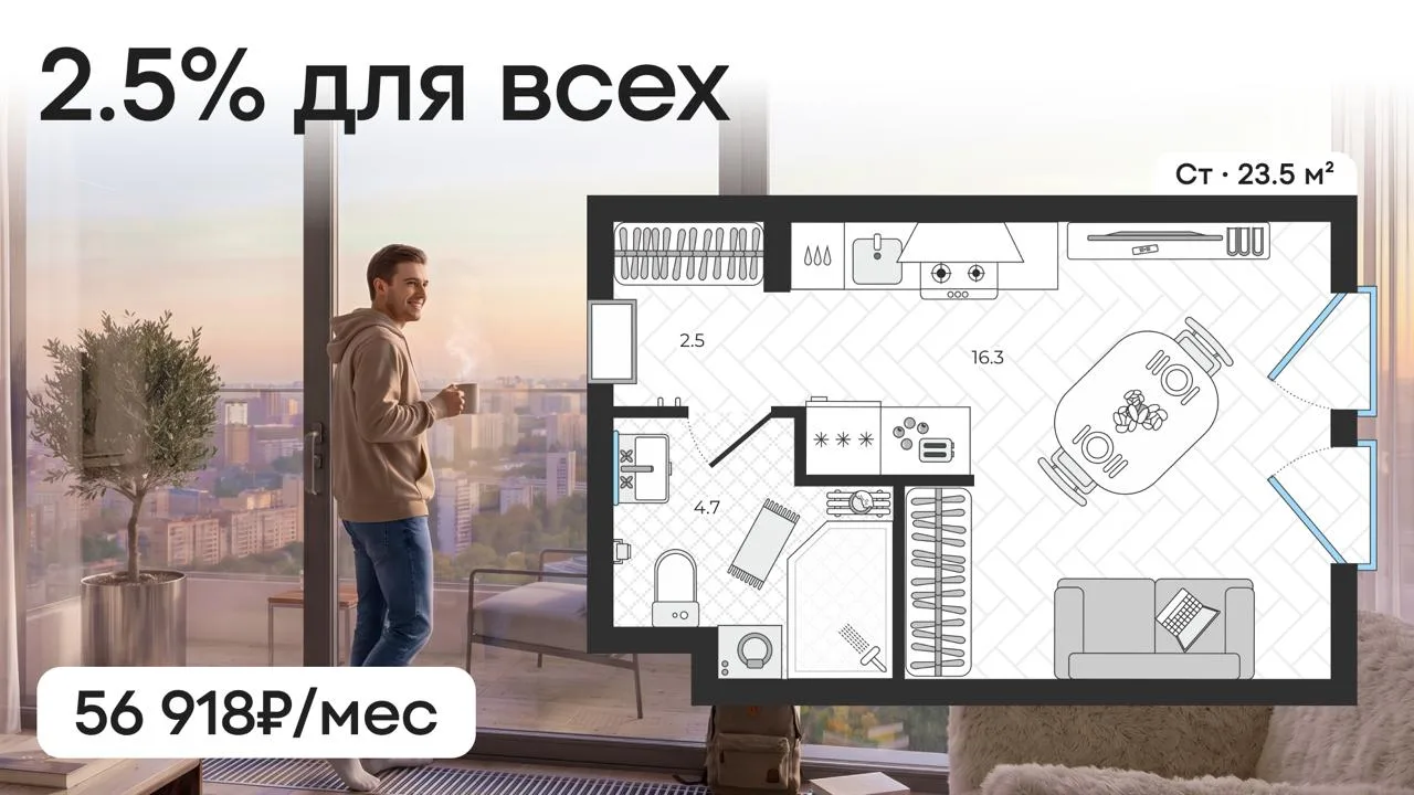 Квартира у Воробьевых гор 🔥 Ипотека 2.5% для каждого + платеж 56 тыс ₽

Одна из тех локаций, где ут