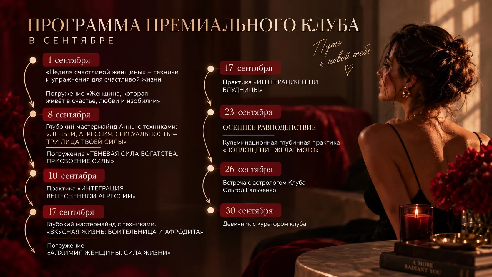 Девочки, у нас в сентябре в Премиальном клубе такаааая программа – «АЛХИМИЯ ЖЕНЩИНЫ»🔥