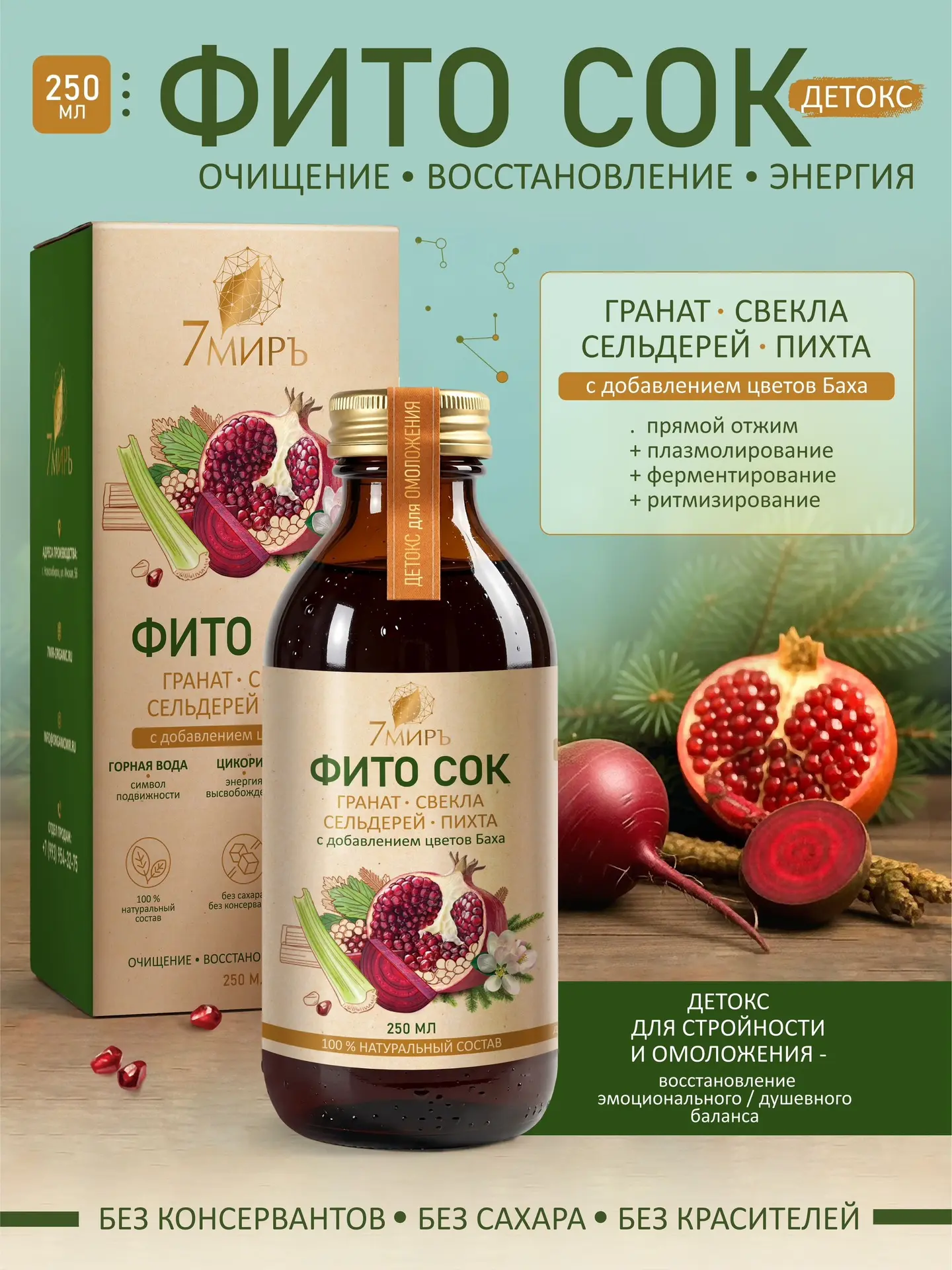 ДЕТОКС Очищение Восстановление Энергия
для стройности и омоложения с добавлением цветов Баха - восст