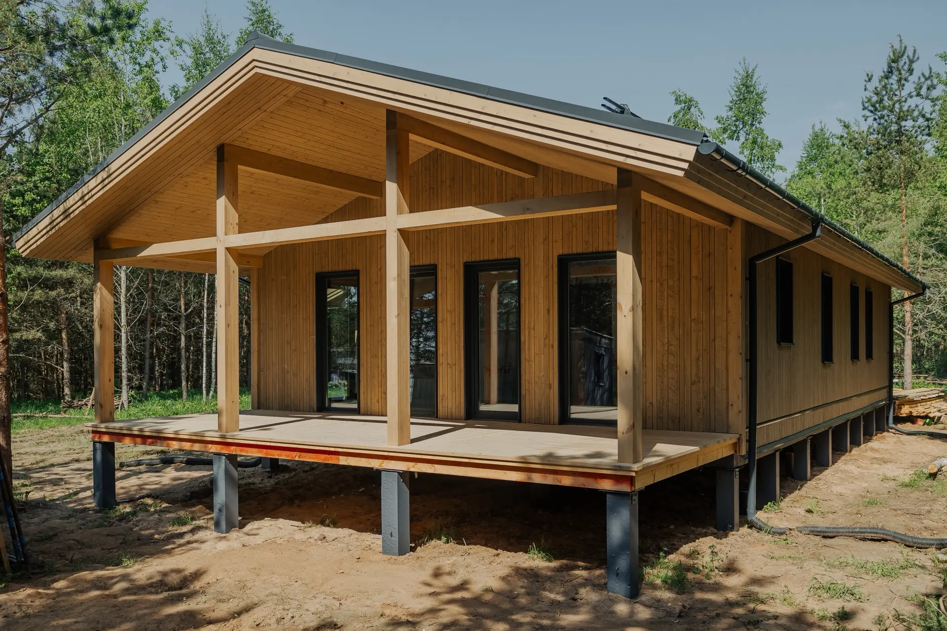 Одноэтажный дом площадью 107 кв.м. по технологии prefab.