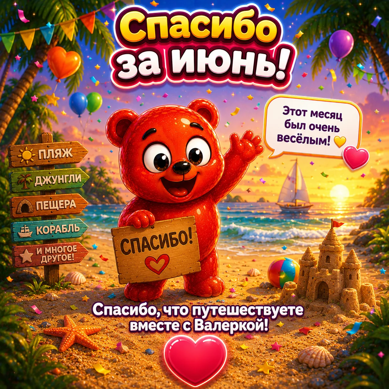 🎉🐻 Спасибо за июнь!