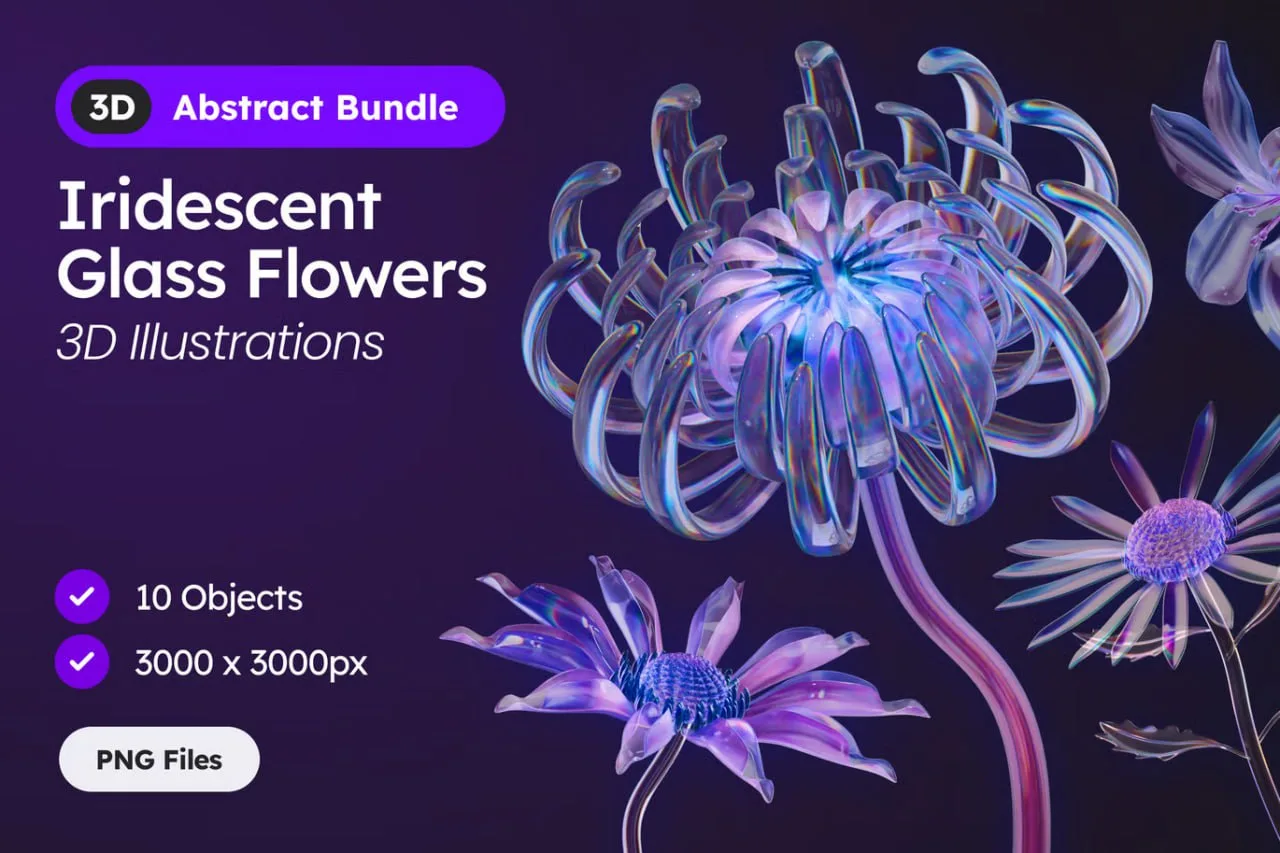 3D Glass Flower