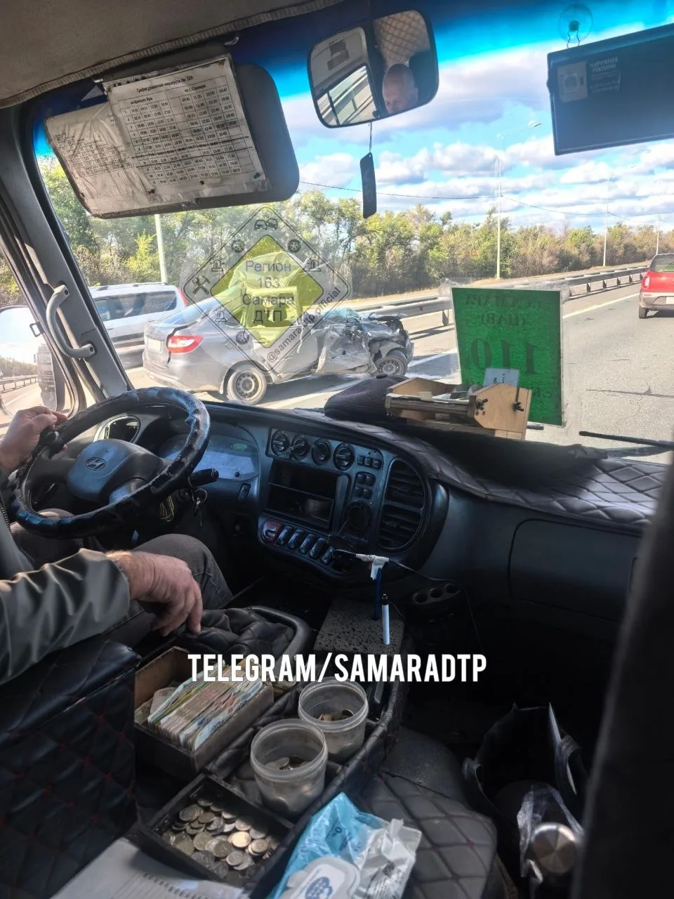 ДТП на трассе м5 возле моста на Красный Яр