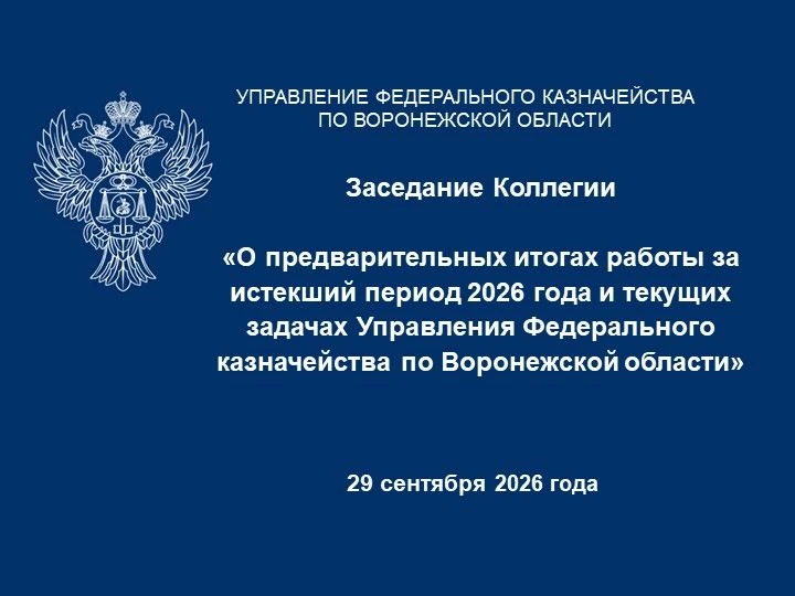В Управлении Федерального казначейства по Воронежской области 29 сентября 2026 года сос...