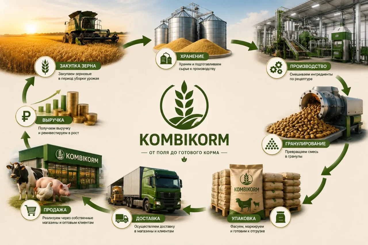🌾 KOMBIKORM: ОТ ПОЛЯ ДО ГОТОВОГО ПРОДУКТА