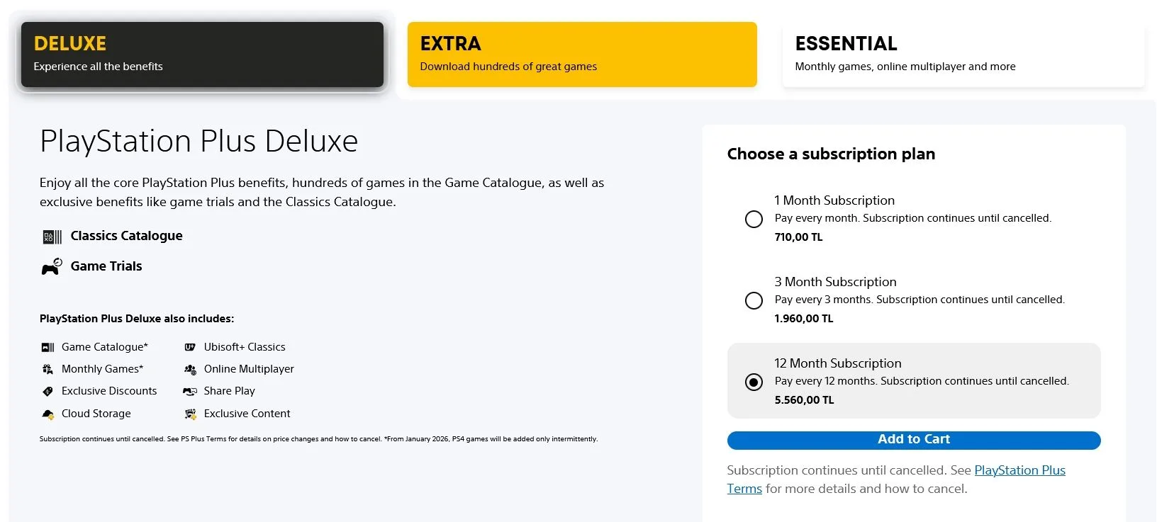 В Турции подорожали все подписки PS Plus  PS Plus Essential: • 1 месяц – 400 ₺ (было 270 ₺) • 3 меся
