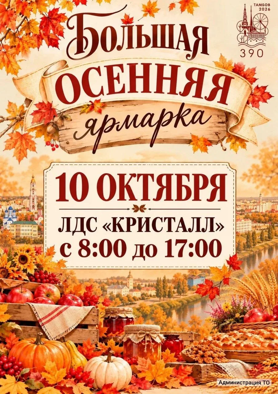 10 октября у ЛДС Кристалл в Тамбове пройдет Большая осенняя ярмарка. Свою продукцию пре...