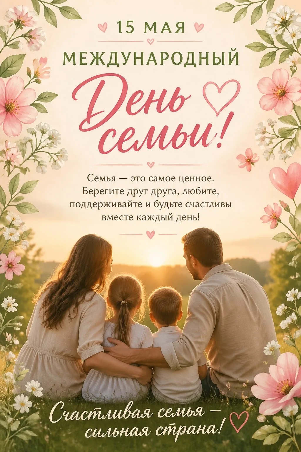 15 мая во всем мире отмечается Международный день семей❗️
Суть праздника заключается в том, чтобы ещ