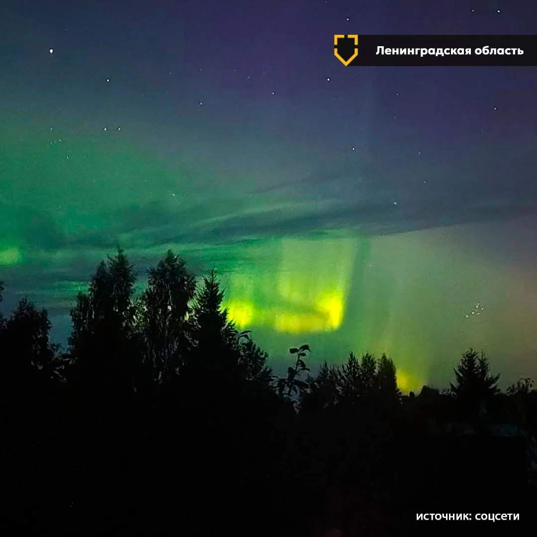 Красивое из Санкт-Петербурга, где местные жители увидели в небе над городом северное си...