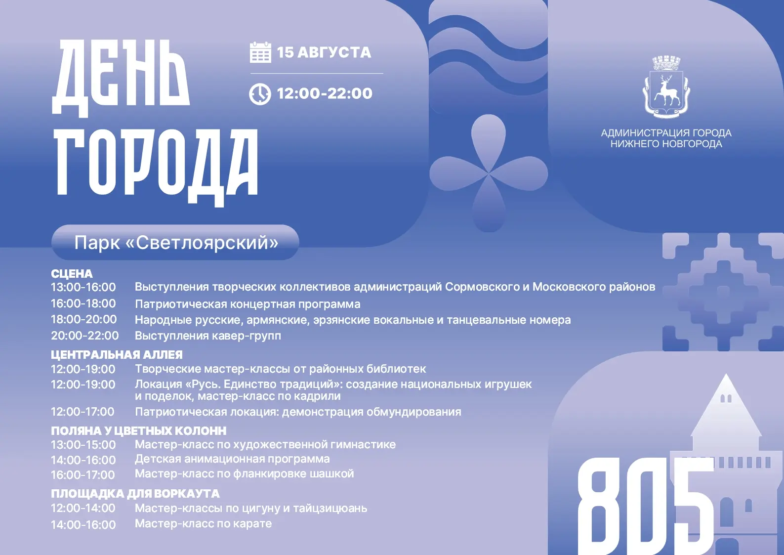 🧡 Отмечаем 805-летие Нижнего Новгорода в парке!