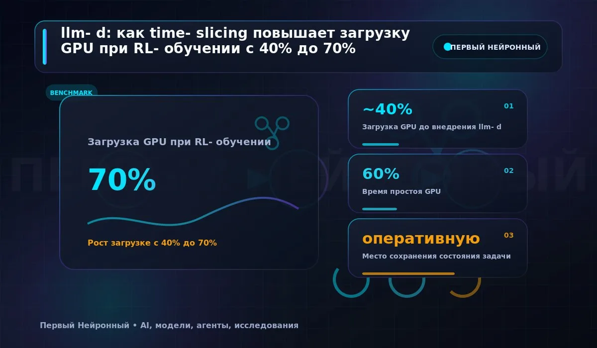 🔬 llm-d: как time-slicing повышает загрузку GPU при RL-обучении с 40% до 70%