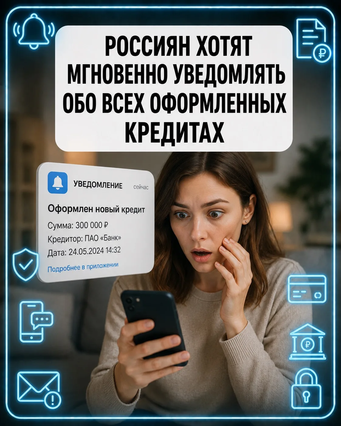💳 Россиян хотят мгновенно уведомлять обо всех оформленных кредитах