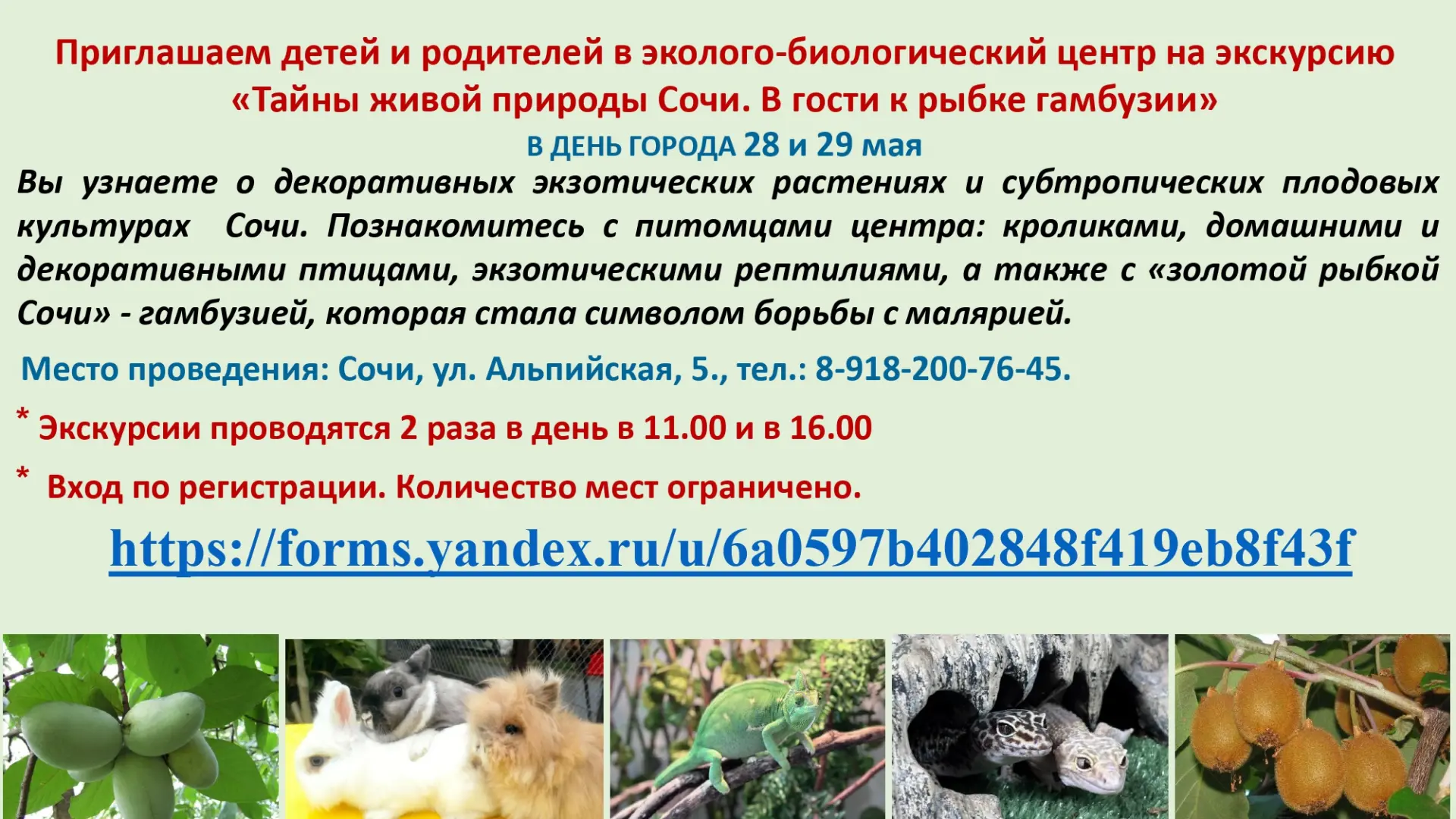 🐾 Приглашаем в День города на увлекательную экскурсию в эколого-биологический центр Со...
