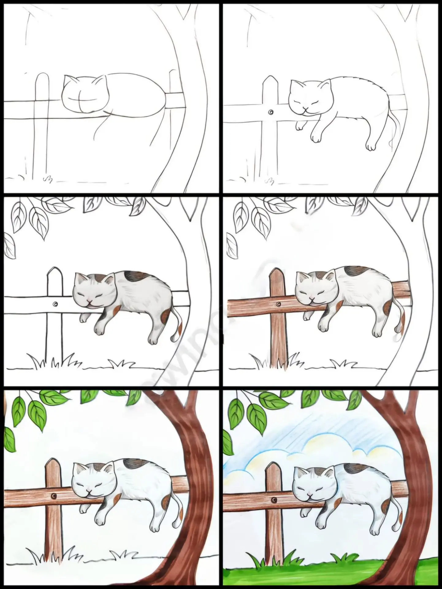#рисование
Котик на заборе. Пошаговый рисунок.

РИС