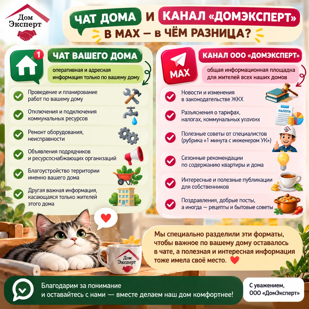 📢 УВАЖАЕМЫЕ ЖИТЕЛИ! ДАВАЙТЕ РАЗБЕРЁМСЯ: ЧАТ ДОМА И КАНАЛ «ДОМЭКСПЕРТ» — ЭТО РАЗНЫЕ ПЛО...