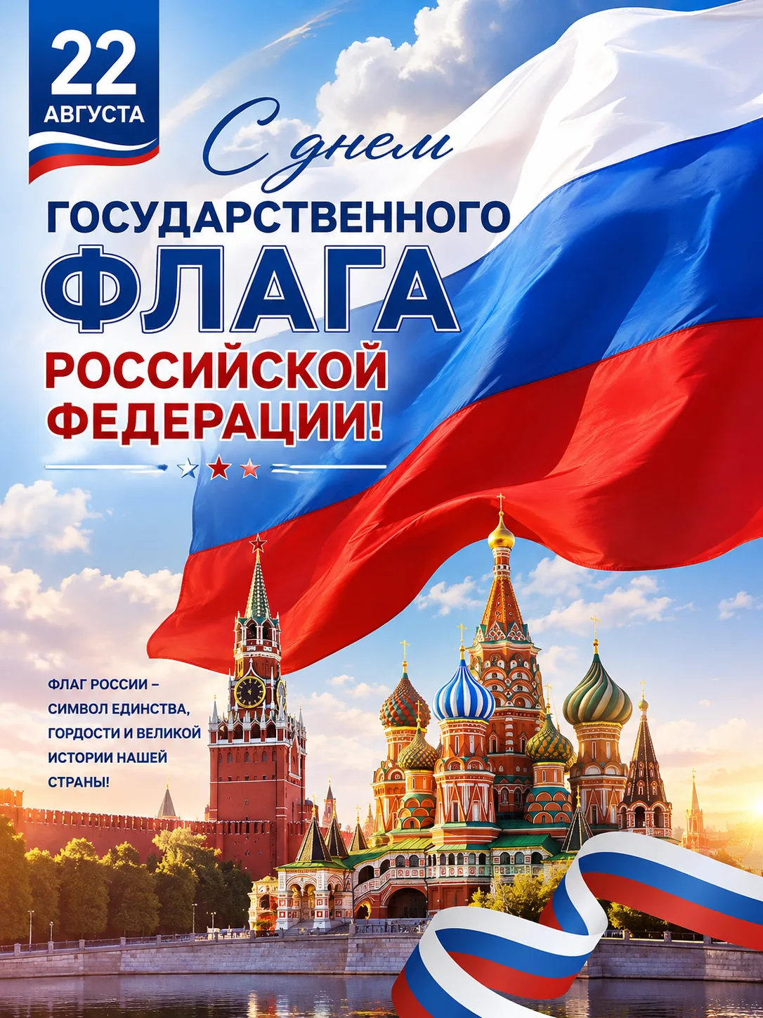Сегодня, 22 августа, мы отмечаем День Государственного флага России. ❤️🤍💙 Три цвета —...