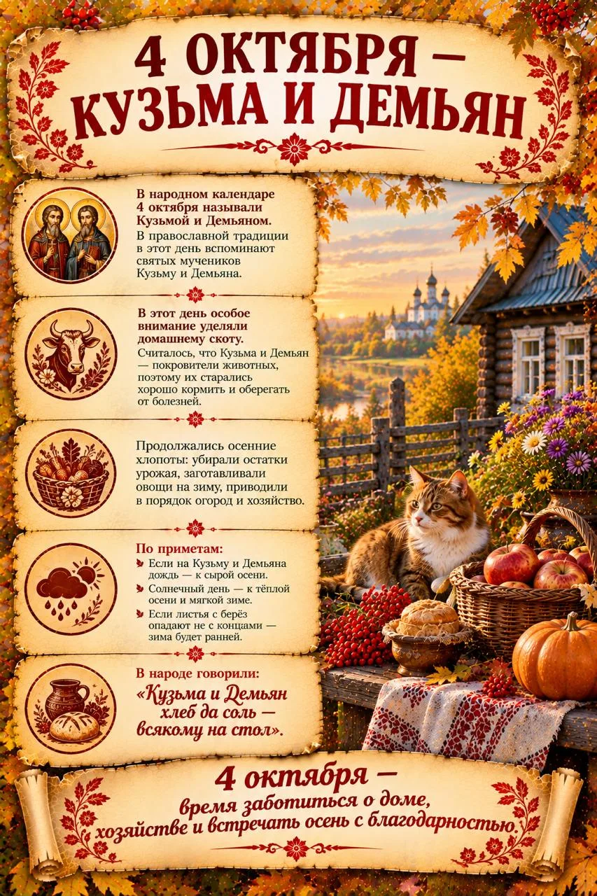 🍂 4 октября — Кондрат да Ипат