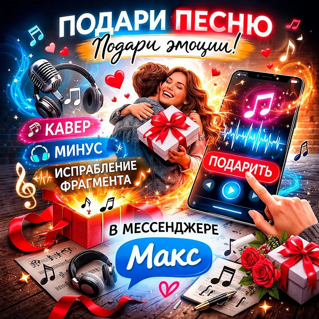 🎁 Подари песню — подари эмоции!  Теперь в мессенджере Макс ты можешь не только создавать уникальные 