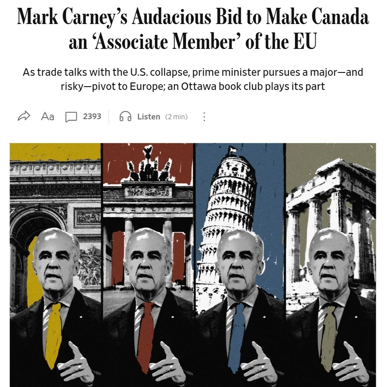 ⚡️Канада ускоряет сближение с Евросоюзом на фоне торгового конфликта с США, — The Wall ...