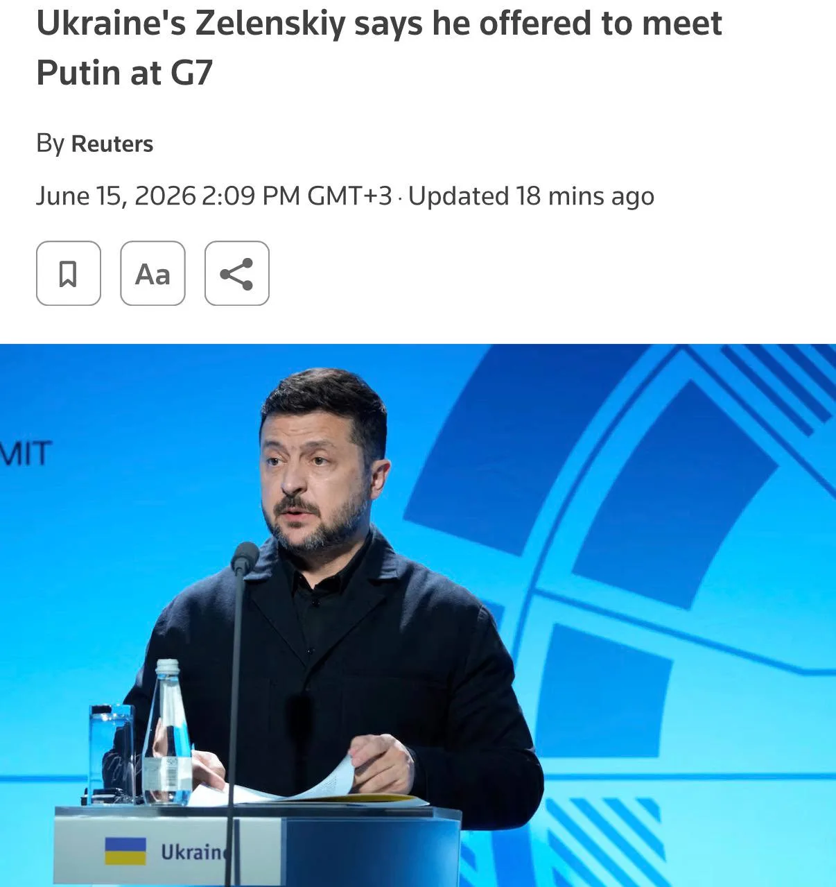 🇺🇦#Ukraine Зеленский предложил Путину встретиться на саммите G7

💬 По данным Reuters, Владимир Зе