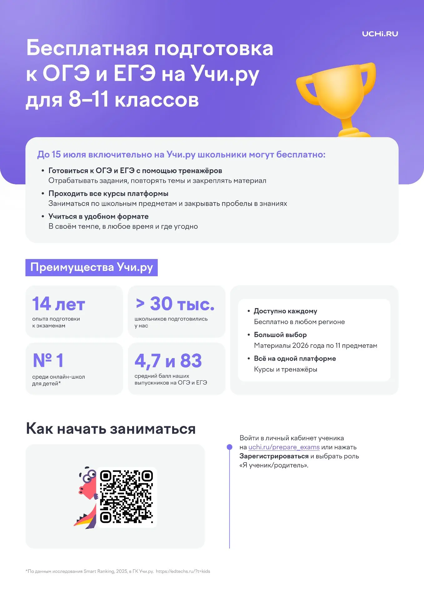 Бесплатная подготовка к ОГЭ и ЕГЭ на Учи.ру ✅