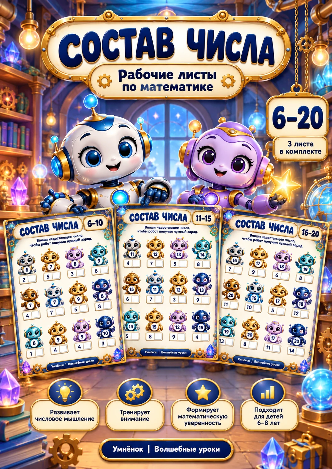 🤖 СОСТАВ ЧИСЛА С РОБОТАМИ