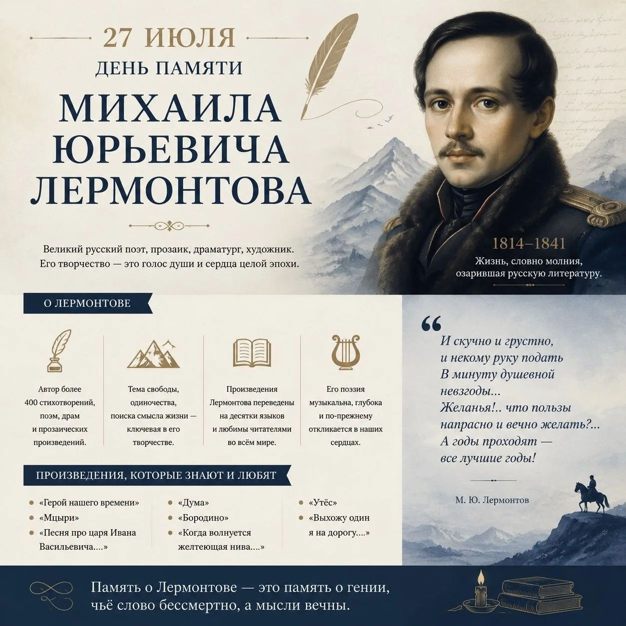 Сегодня - День памяти М.Ю.Лермонтова