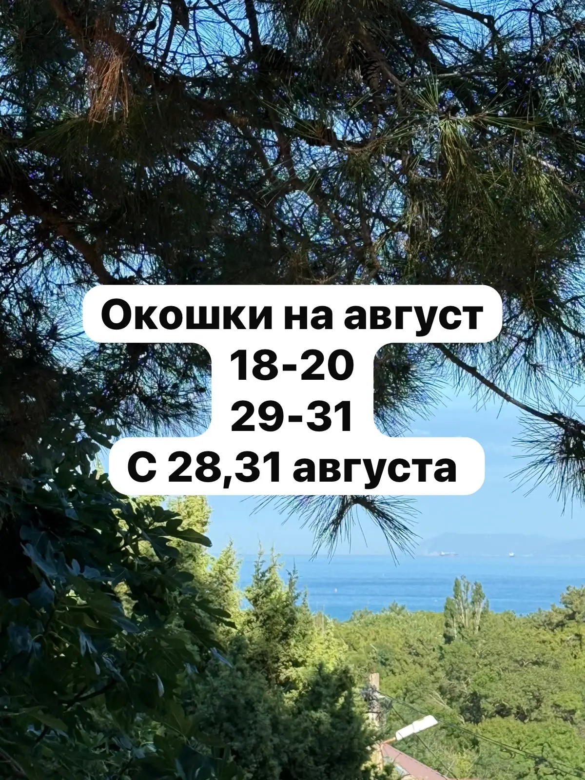 Подводим итог : август последние окошки, не за горами сентябрь, мест все меньше и меньше!!
 У Вас ещ