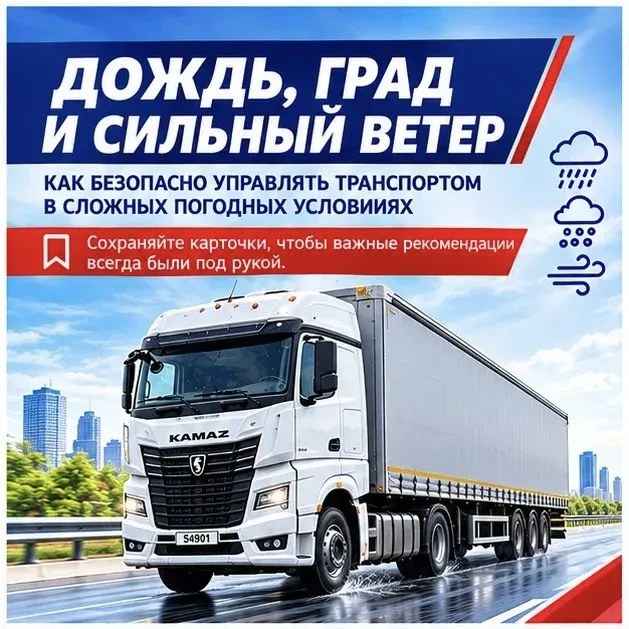 Сложные погодные условия требуют от водителя повышенного внимания. Сильный дождь ухудша...