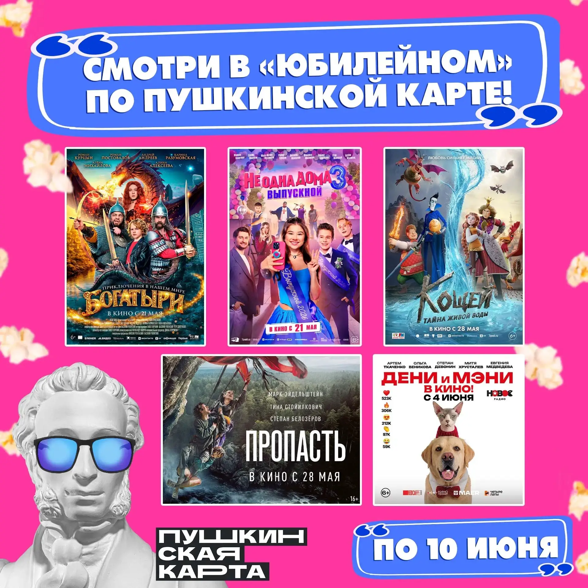 🥳Пополнился список фильмов, доступных по Пушкинской карте!

✅Друзья! Счастливые обладатели карт кул