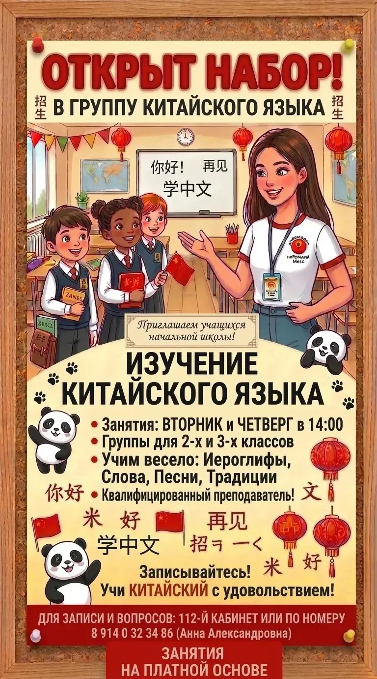 Открыт набор на курсы китайского языка!🎉