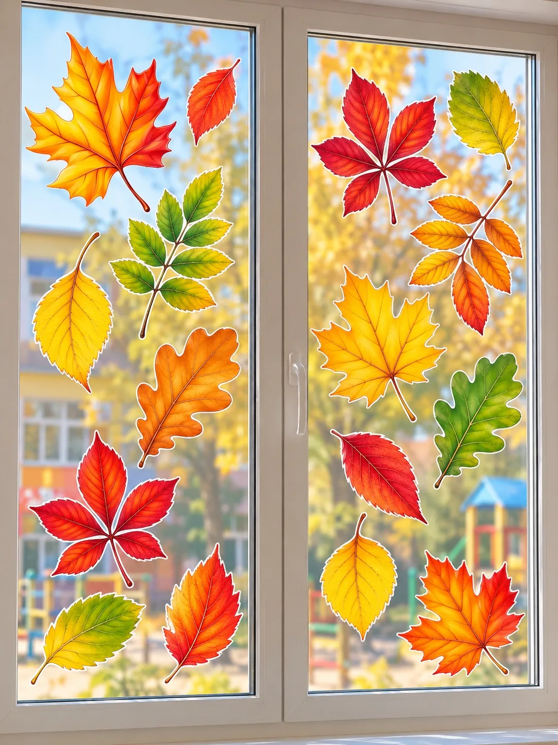 Осеннее оформление окна 🍂