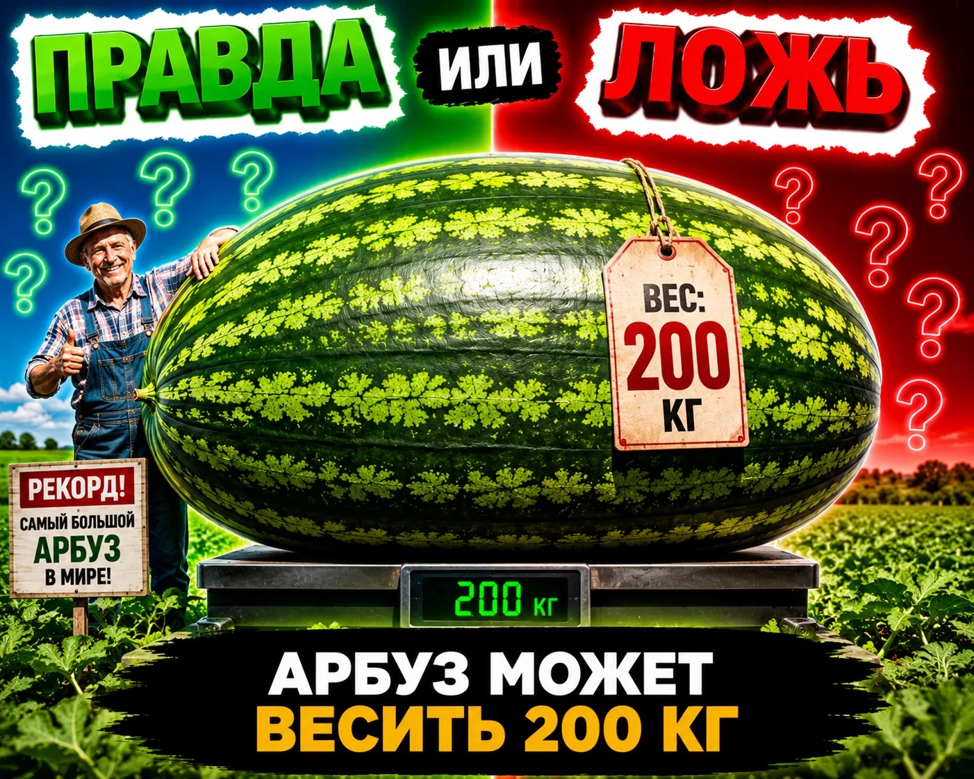 Арбуз может весить 200 кг