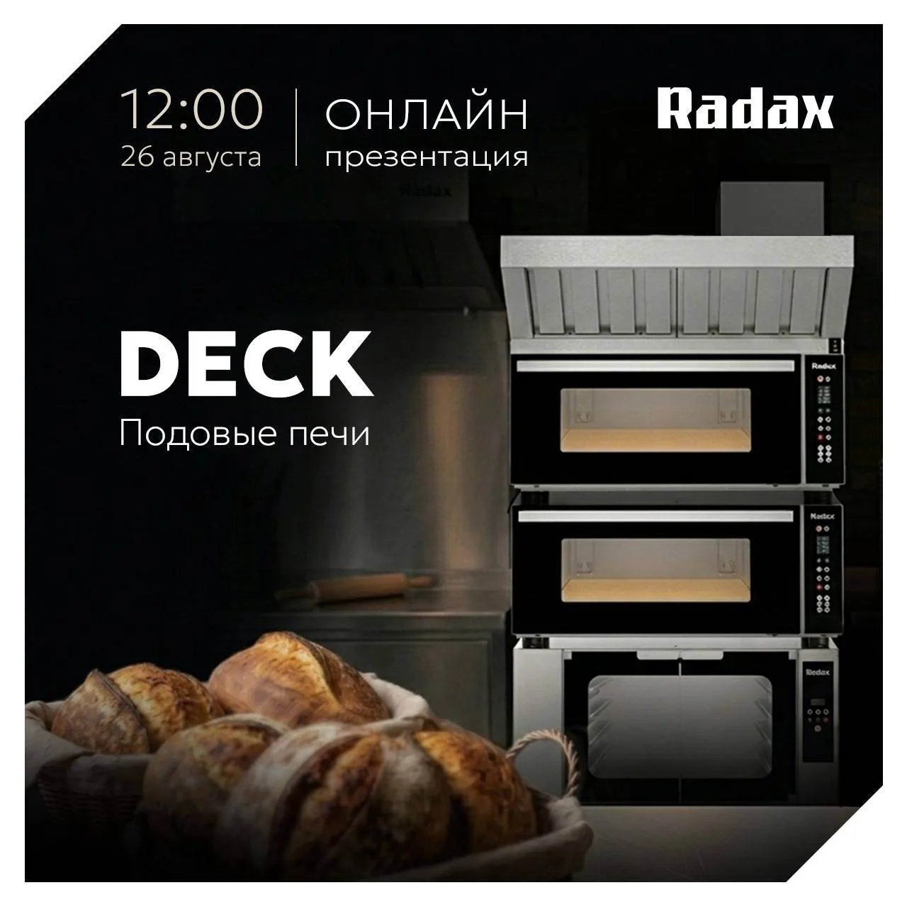 Приглашаем на онлайн-презентацию новой линейки профессиональных подовых печей DECK.