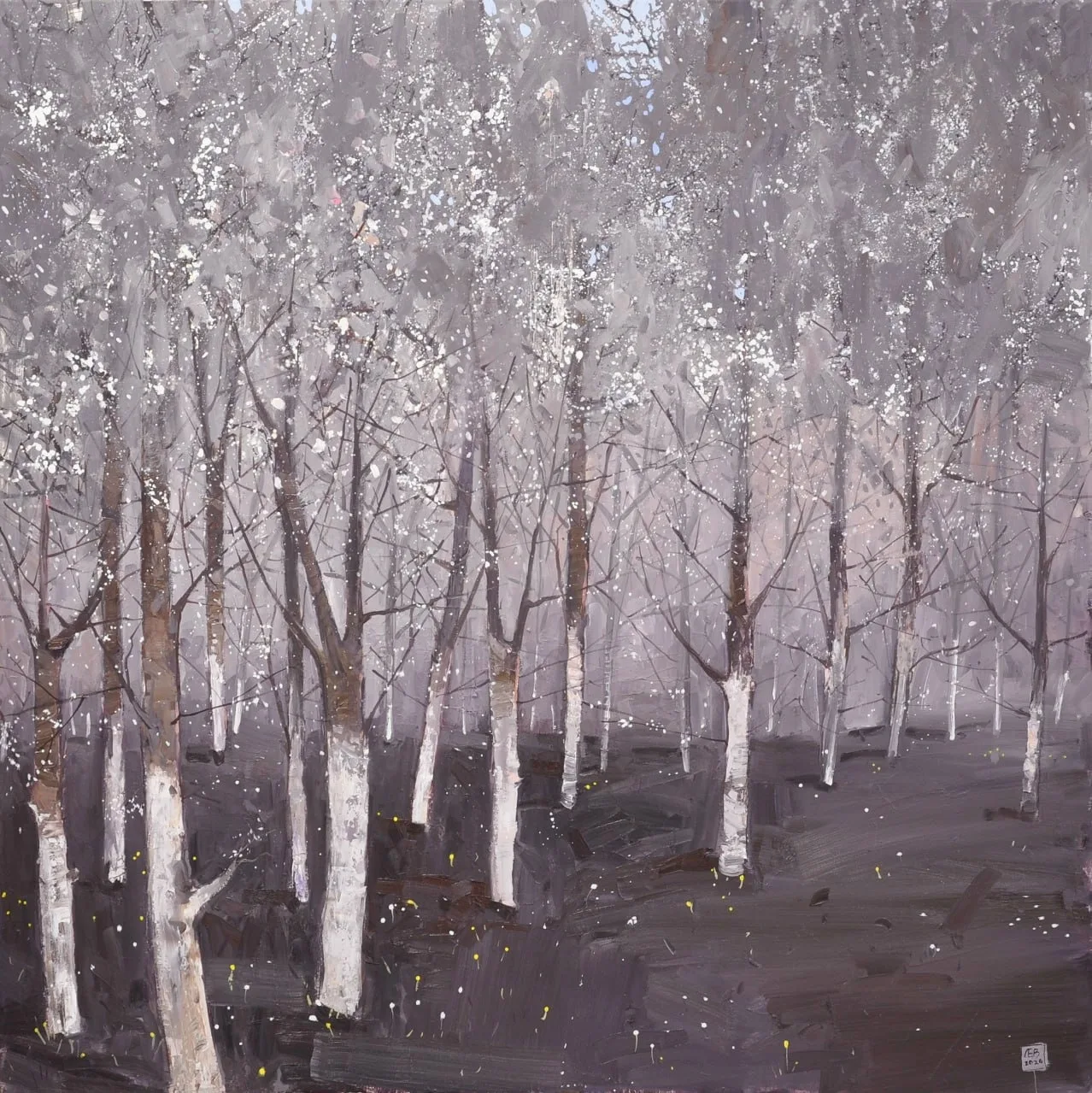"Жемчужины вишнёвого сада", х/м, 100х100, 2026 г.