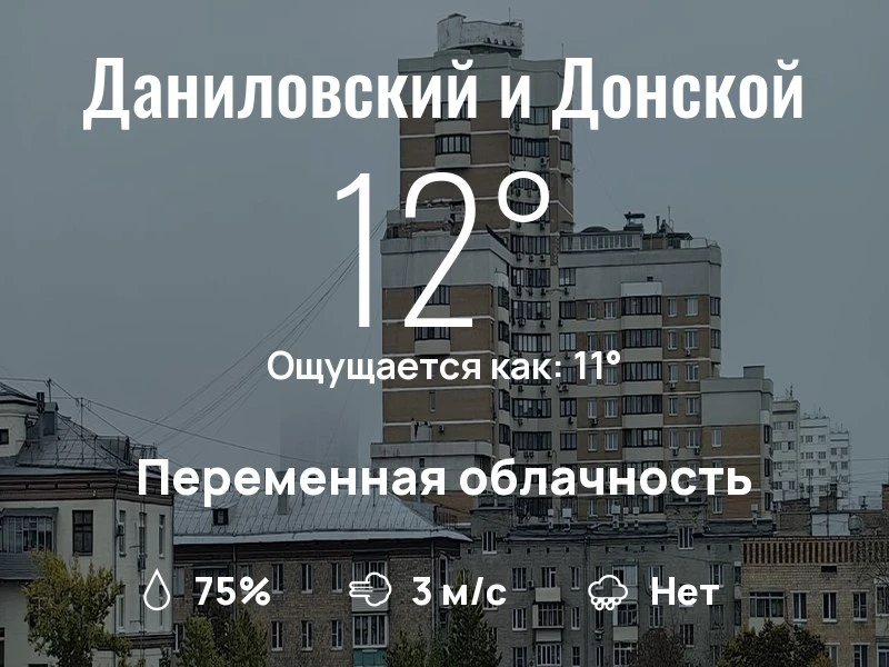 Что с погодой в Даниловском и Донском?